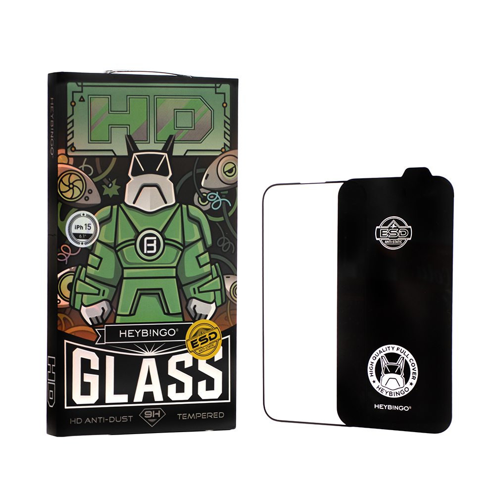 HEYBINGO X-MAN HD GLASS 0.40mm - Protector Pantalla Cristal Templado Ultra Resistente 9H para iPhone  13 / 13 Pro / 14