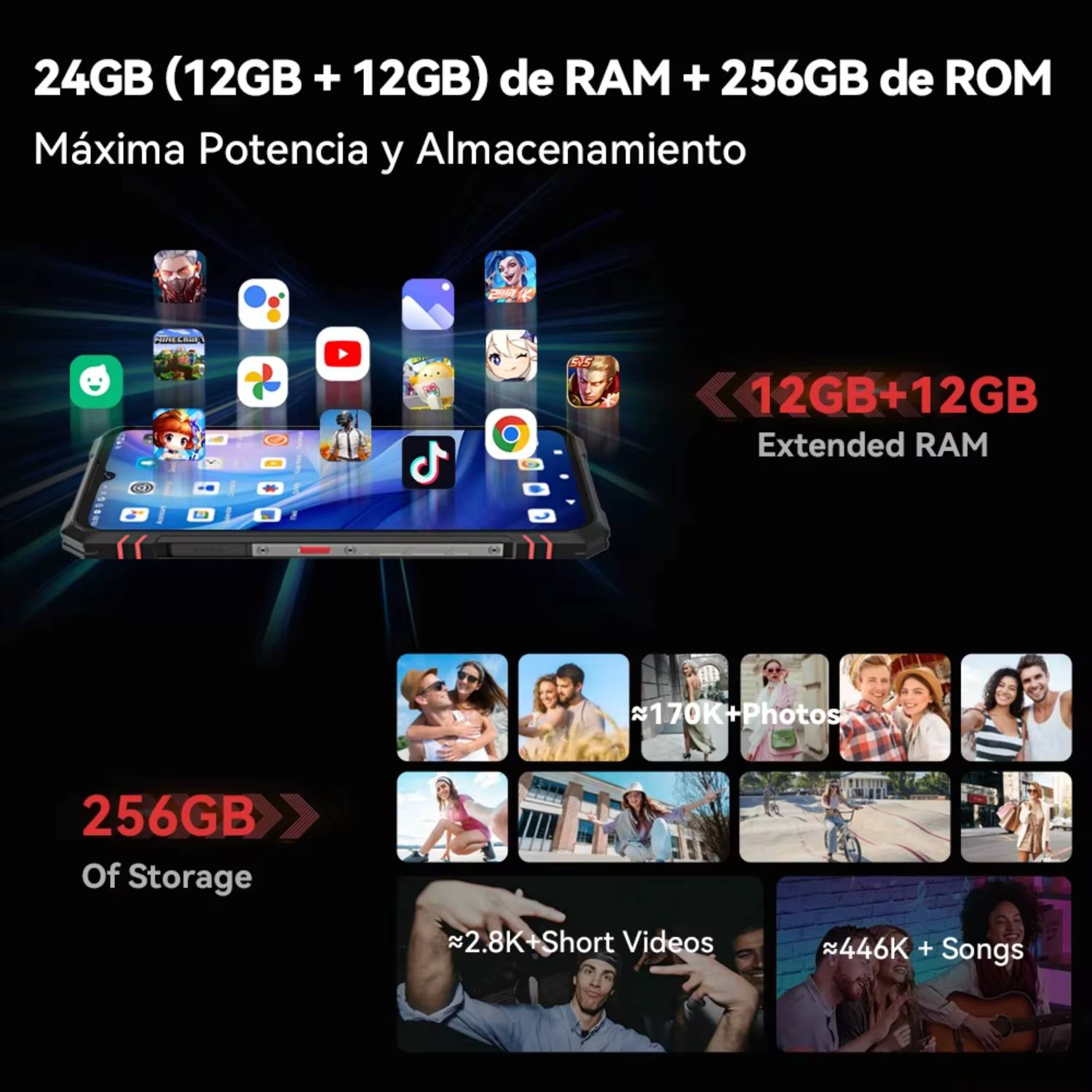 Telefono movil libre Cubot KingKong STAR 2 5G 12+256GB Negro