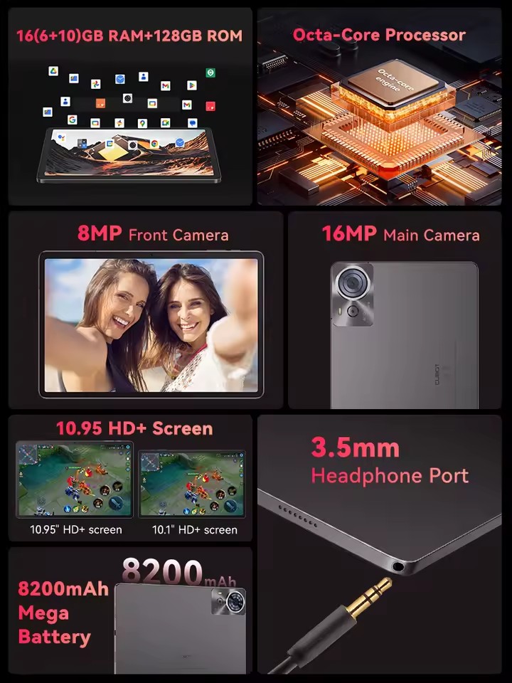 Tablet Cubot TAB 70 4G 6+128GB Gris 