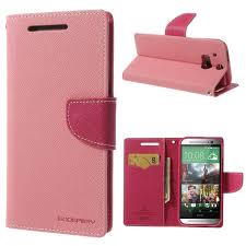 Funda HTC One M7 801E Piel Tapa Libro Goospery Rosa