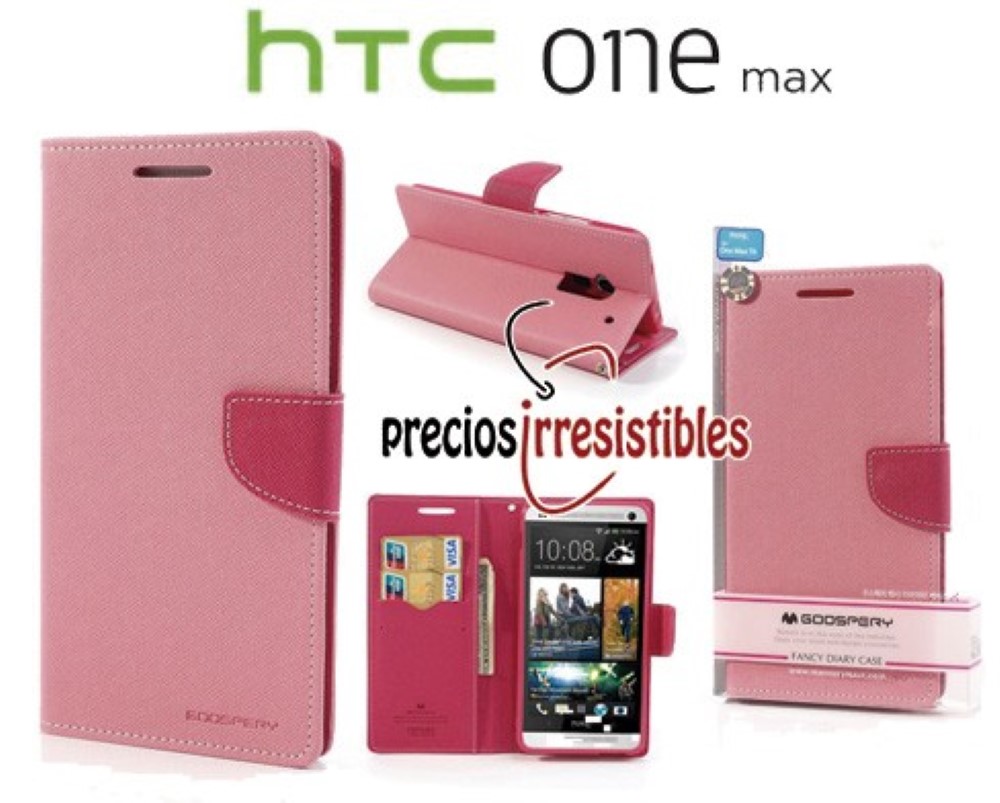 Funda HTC One Max T6 Piel Tapa Libro Goospery Rosa