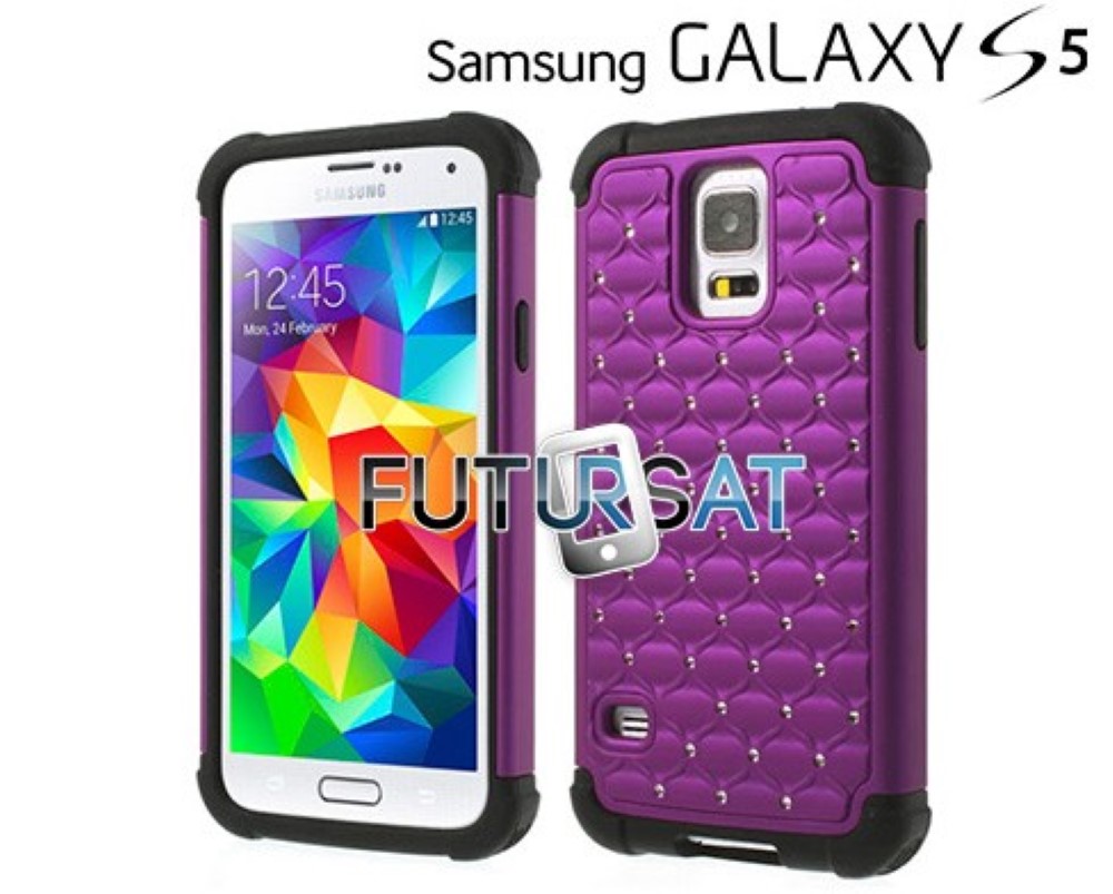 Funda Samsung Galaxy S5 I9600 G900 Gel Silicona Hibrida Morada