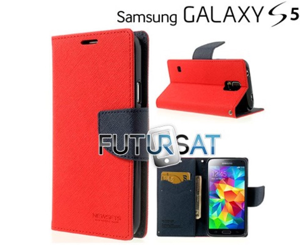 Funda Samsung Galaxy S5 I9600 G900 Mercury Goospery Tapa Libro Roja