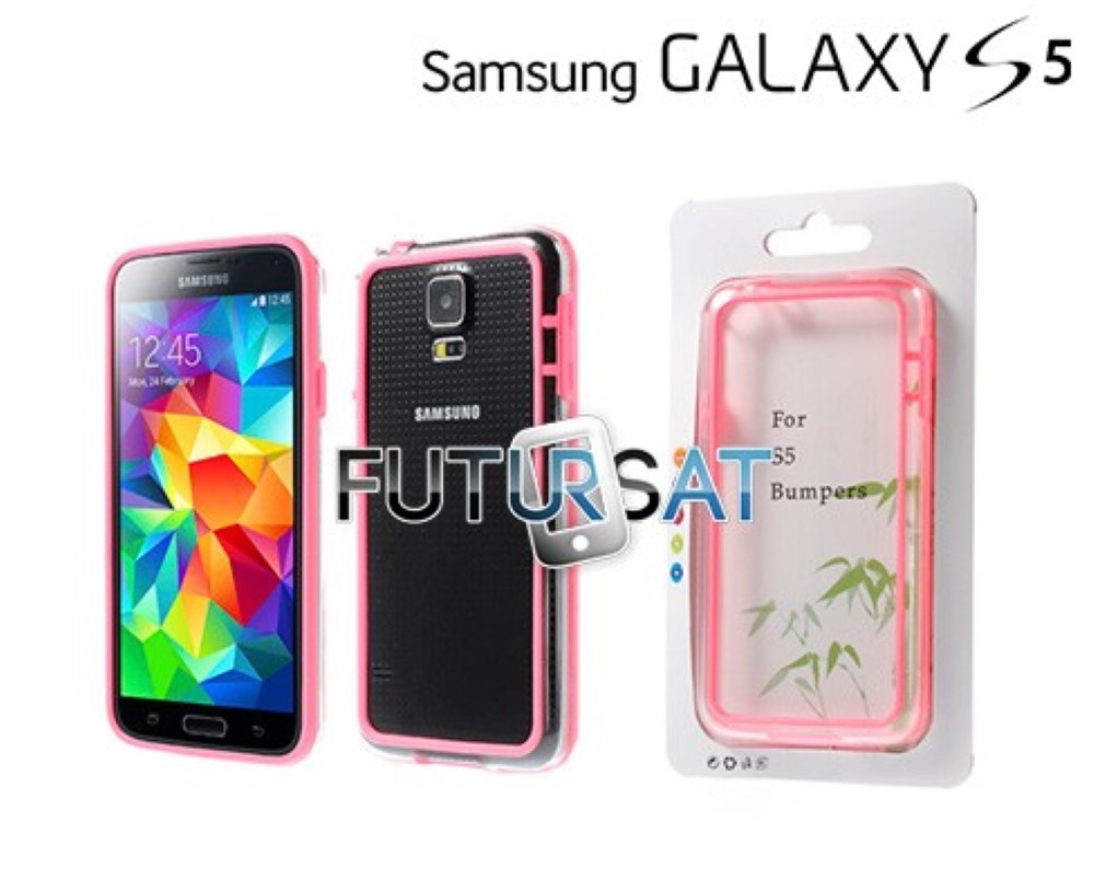 Funda Samsung Galaxy S5 I9600 G900 Bumper Rosa Clear