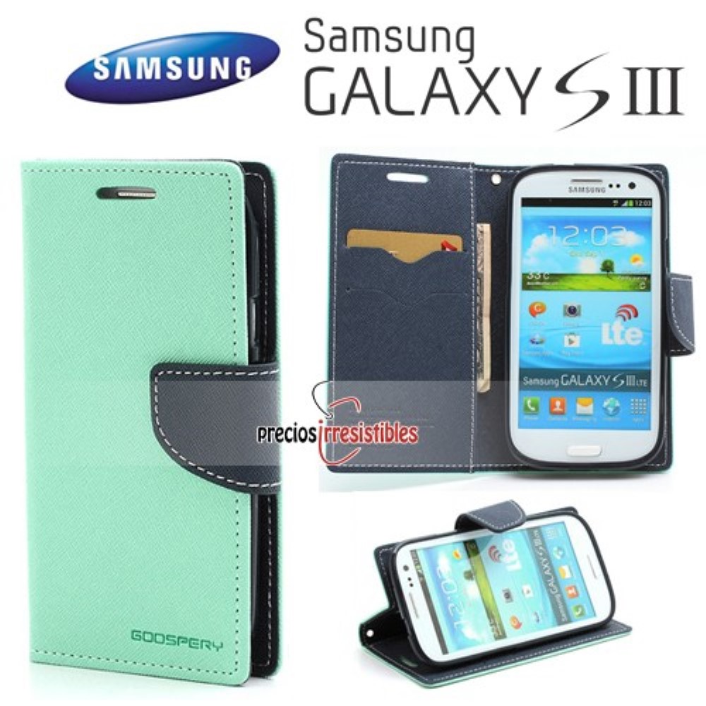 Funda Samsung Galaxy S3 I9300 Mercury Goospery Tapa Libro Verde