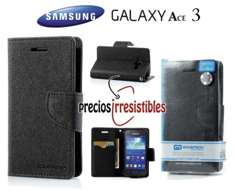 Funda Samsung Galaxy Ace 3 S7270 Mercury Goospery Tapa Libro Negra