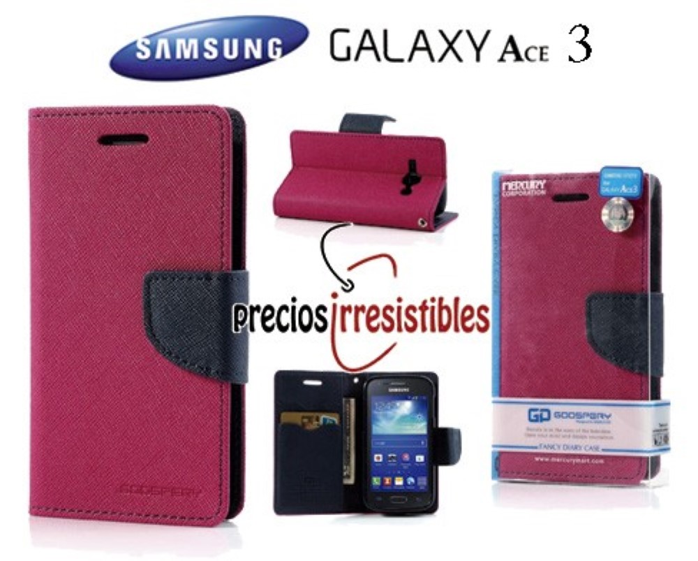 Funda Samsung Galaxy Ace 3 S7270 Mercury Goospery Tapa Libro Fucsia