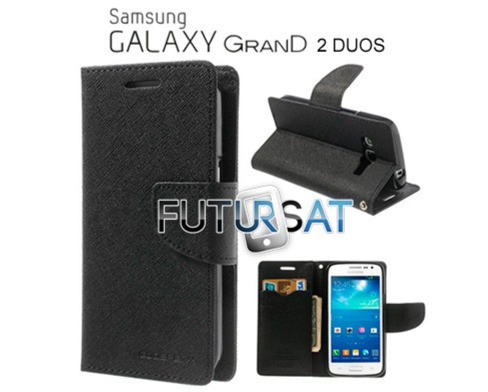 Funda Samsung Galaxy Grand 2 G7100 Mercury Goospery Tapa Libro Negra