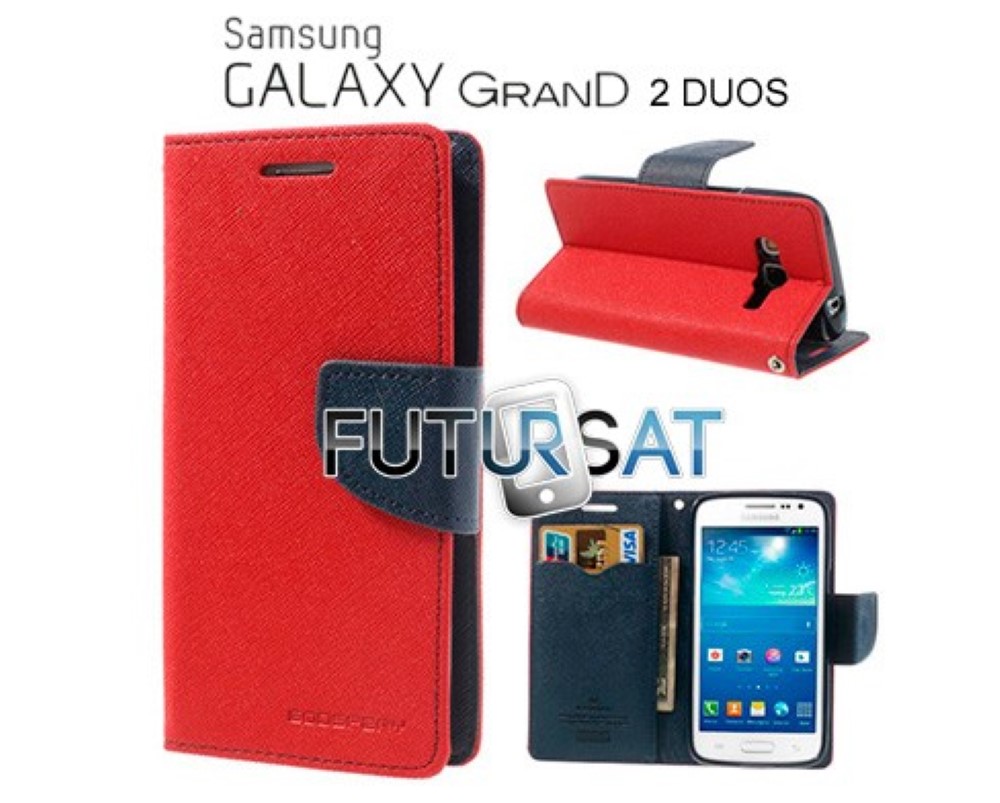 Funda Samsung Galaxy Grand 2 G7100 Mercury Goospery Tapa Libro Roja