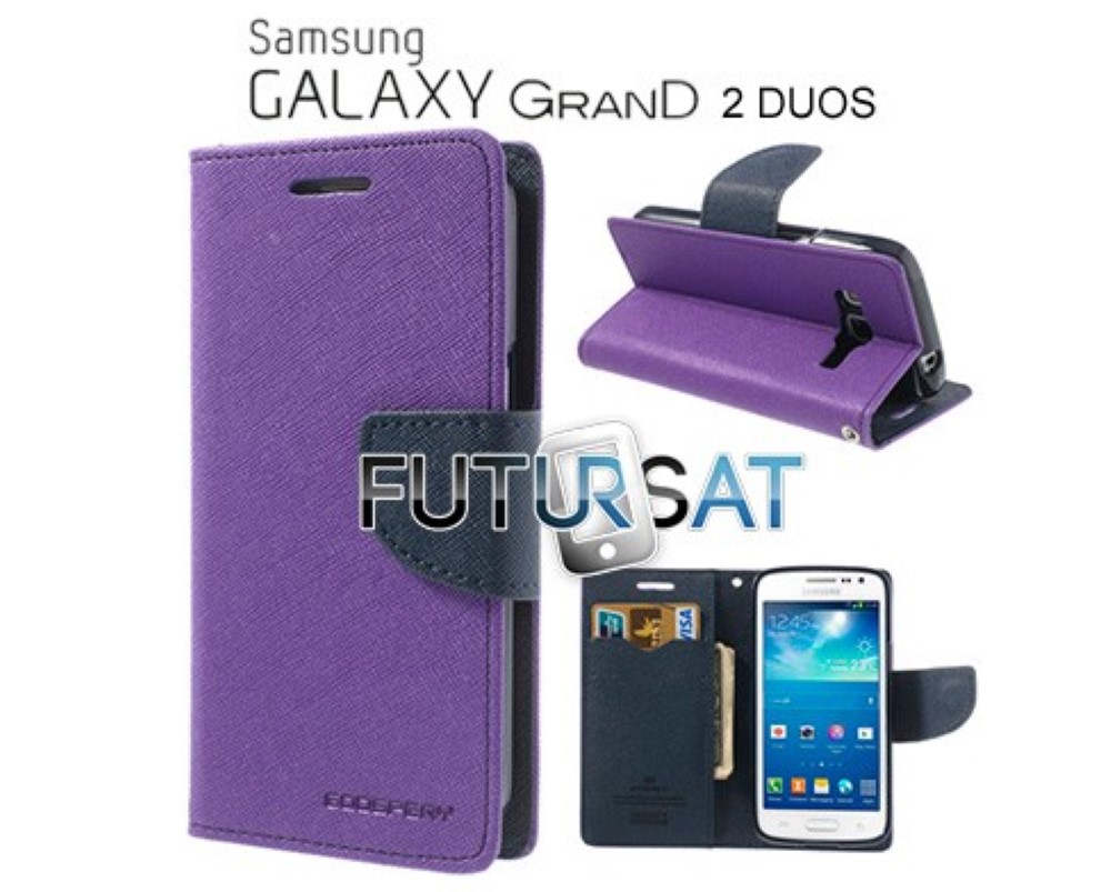 Funda Samsung Galaxy Grand 2 G7100 Mercury Goospery Tapa Libro Morada