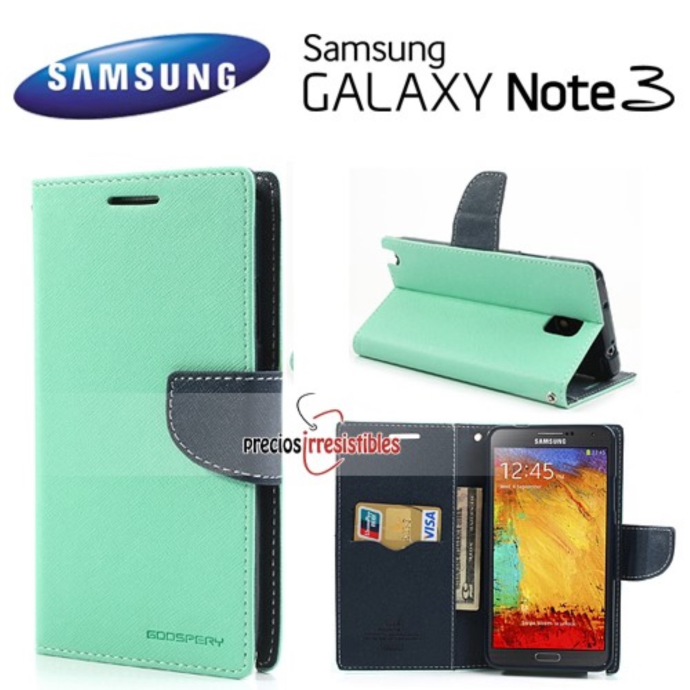 Funda Samsung Galaxy Note 3 N9002 Goospery Tapa Libro Verde