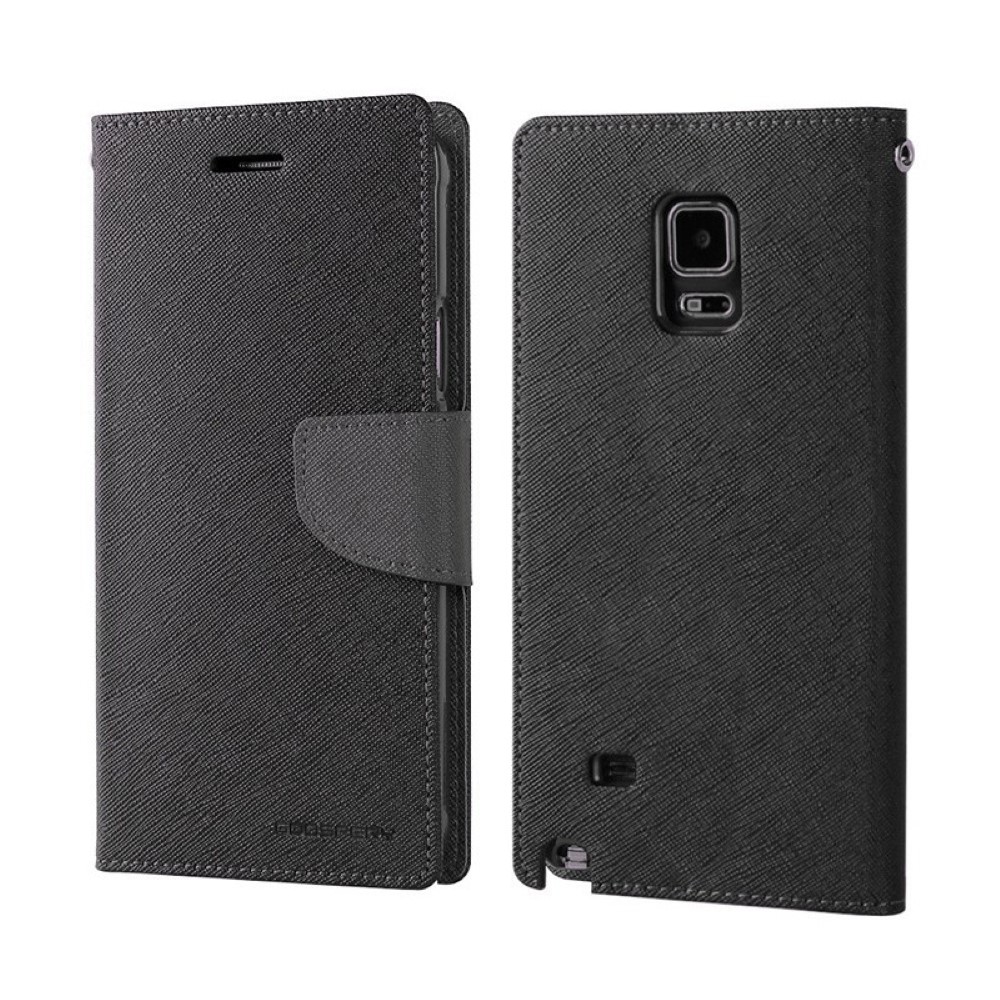 Funda Samsung Galaxy Note 4 Piel Tapa Libro Mercury Goospery Negra