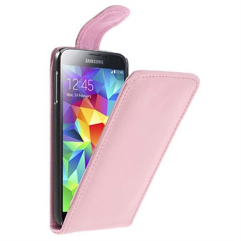 Funda Samsung Galaxy S5 I9600 G900 Piel Tapa Vertical Rosa