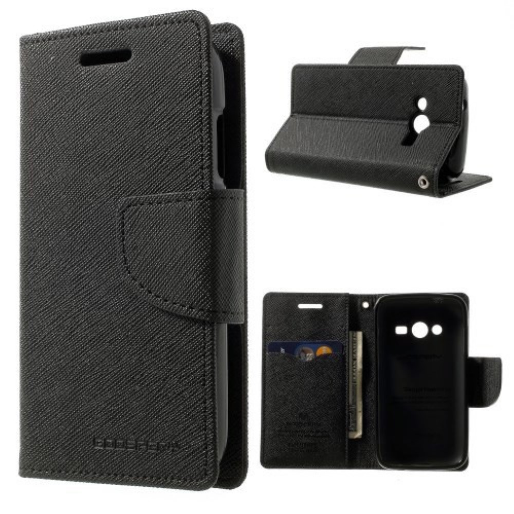 Funda Samsung Galaxy Ace NXT G313H Mercury Goospery Tapa Libro Negra