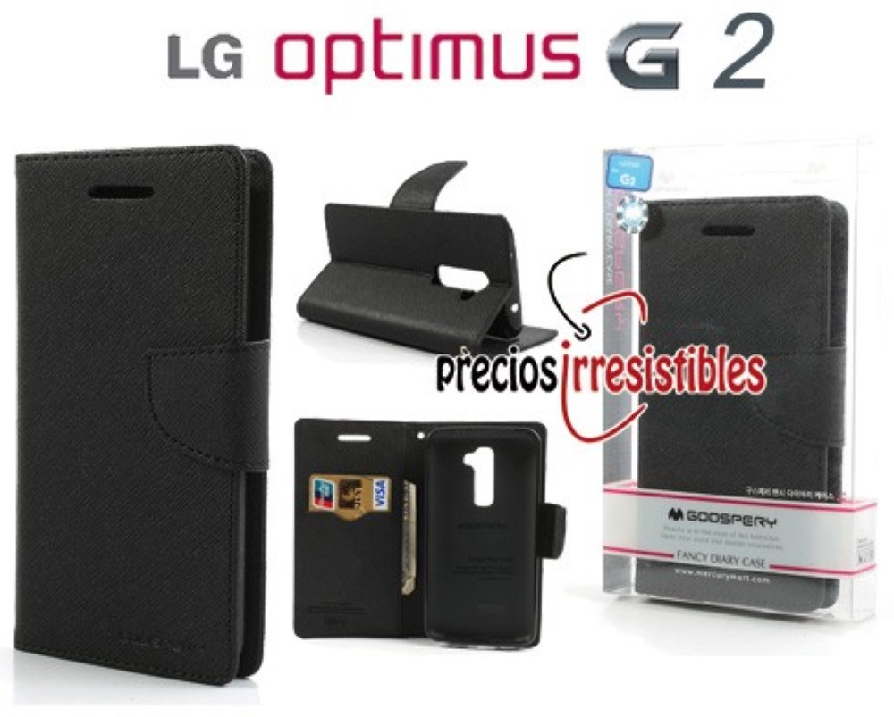 Funda LG Optimus G2 D800 D802 Mercury Goospery Tapa Libro Negra