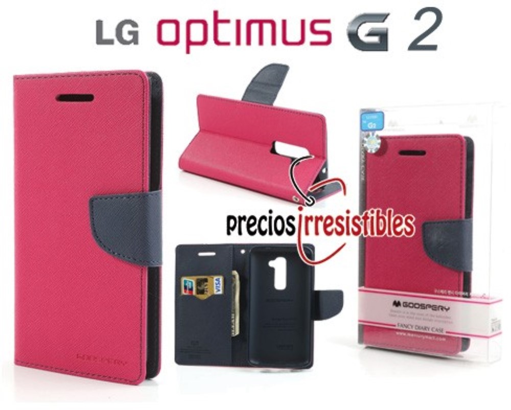 Funda LG Optimus G2 D800 D802 Mercury Goospery Tapa Libro Fucsia
