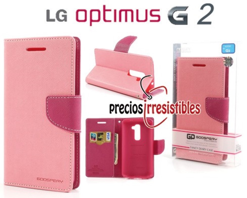 Funda LG Optimus G2 D800 D802 Mercury Goospery Tapa Libro Rosa