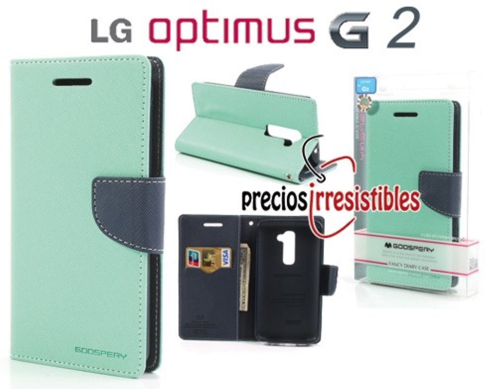 Funda LG Optimus G2 D800 D802 Mercury Goospery Tapa Libro Verde