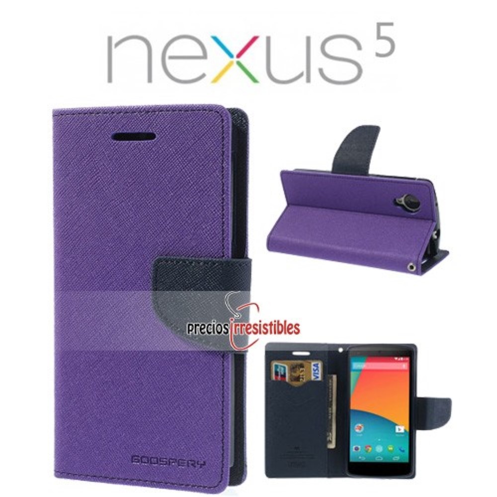 Funda LG Nexus 5 Goospery Tapa Libro Morada | Tienda Futursat