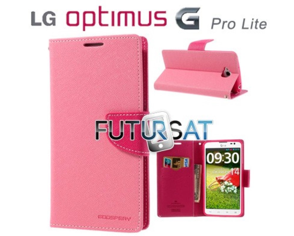 Funda LG Optimus G Pro Lite D684 D686 Mercury Goospery Tapa Libro Rosa Oscuro