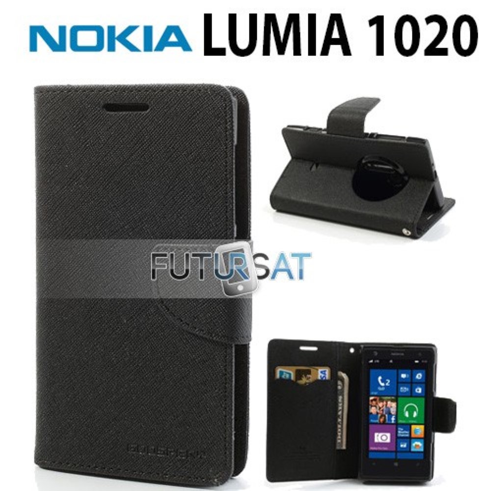 Funda Nokia Lumia 1020 Piel Tapa Libro Mercury Goospery Negra