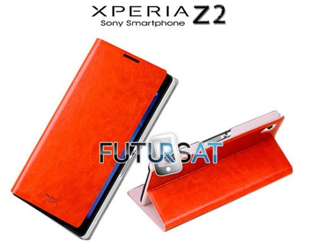 Funda Sony Xperia Z2 D6502 Piel Tapa Libro Mofi Rui Marron