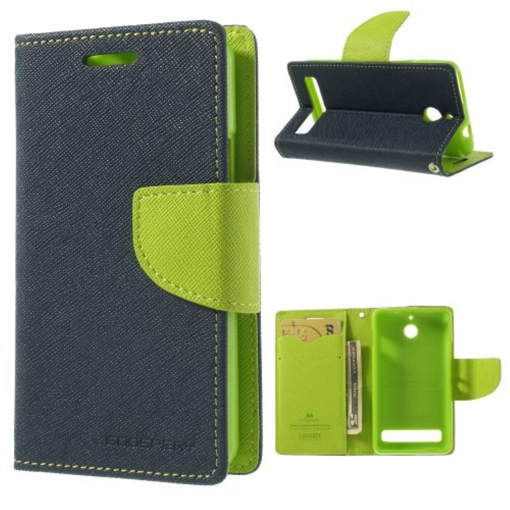 Funda Sony Xperia E1 Piel Tapa Libro Mercury Goospery Azul
