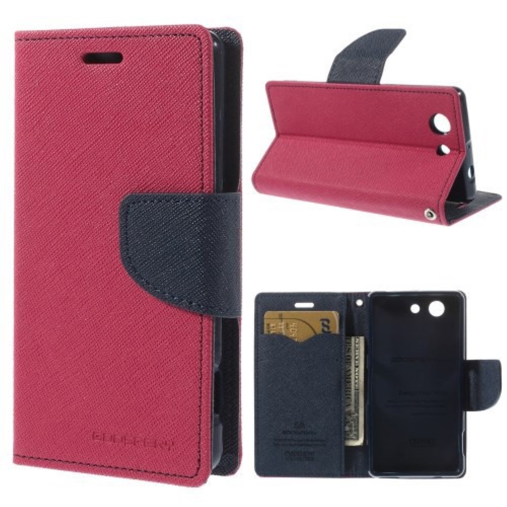 Funda Sony Xperia Z3 Compact Mini D5803 Piel Tapa Libro Goospery Fucsia
