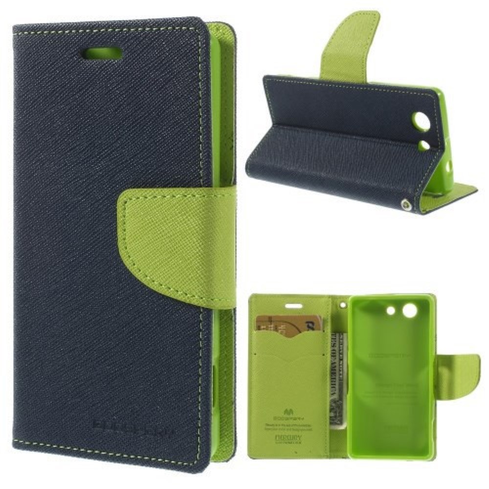 Funda Sony Xperia Z3 Compact Mini Piel Tapa Libro Goospery Azul