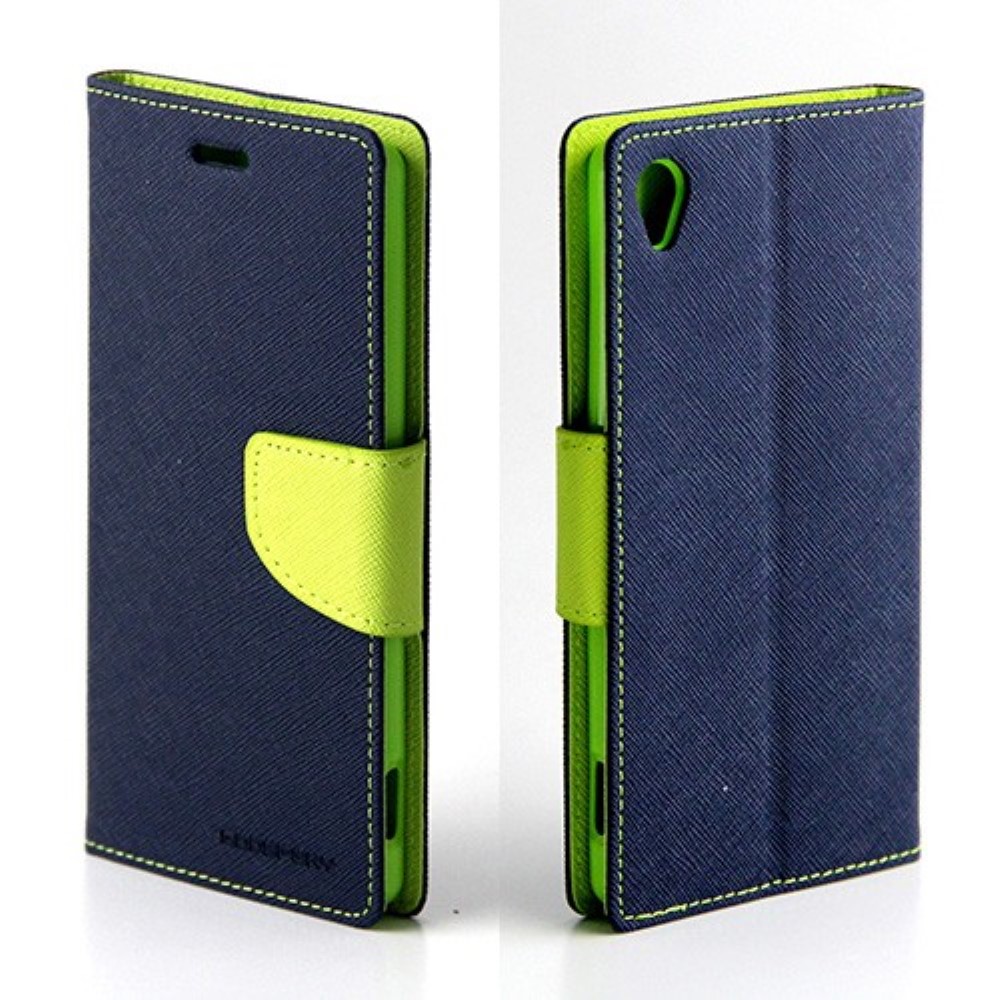 Funda Sony Xperia Z3 D6653 Piel Tapa Libro Goospery Azul Oscuro