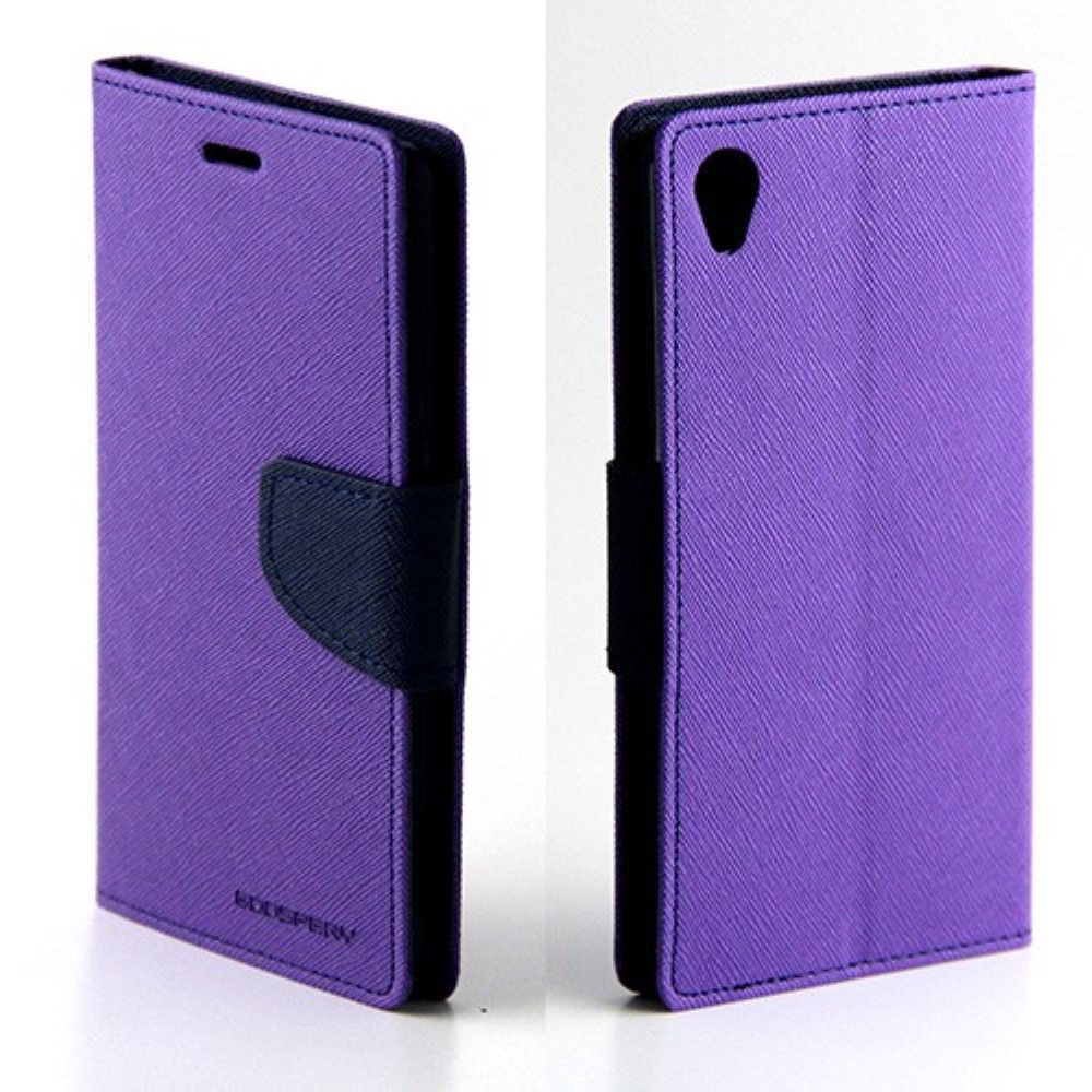 Funda Sony Xperia Z3 D6653 Piel Tapa Libro Mercury Goospery Morada