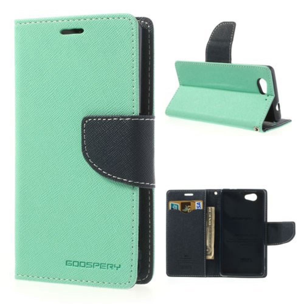 Funda Sony Xperia Z1 Mini D5503 Piel Tapa Libro Goospery verde