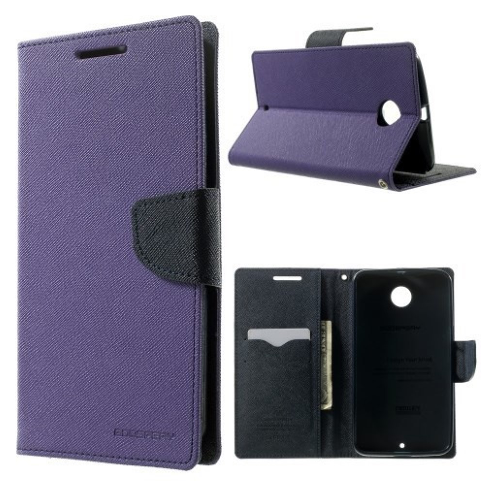 Funda Motorola Nexus 6 XT1103 Piel Tapa Libro Mercury Goospery Morada