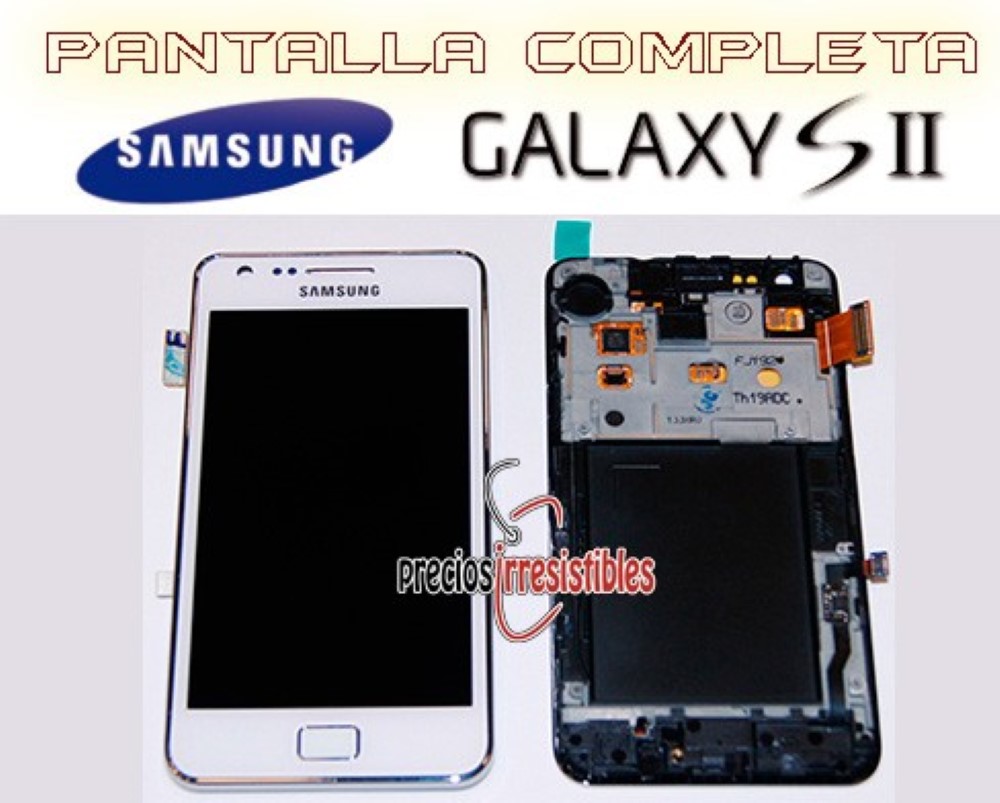 Pantalla Samsung Galaxy S2 I9100 Completa LCD y Cristal Tactil con Marco Blanca