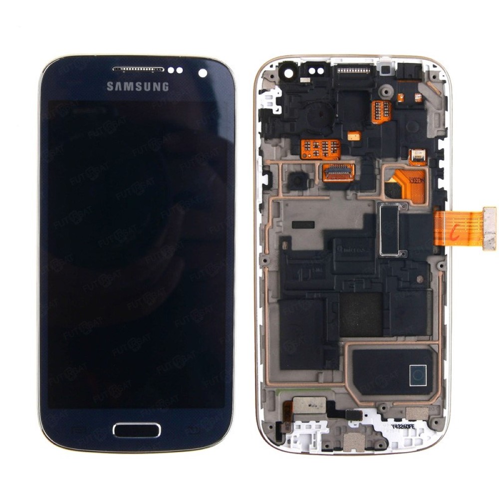 Pantalla Samsung Galaxy S4 Mini I9190 Completa LCD  y Cristal tactil con Marco Azul