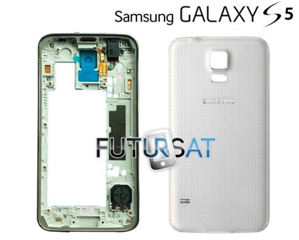 Chasis Samsung Galaxy S5 I9600 G900 Marco Trasero con Tapa Blanco