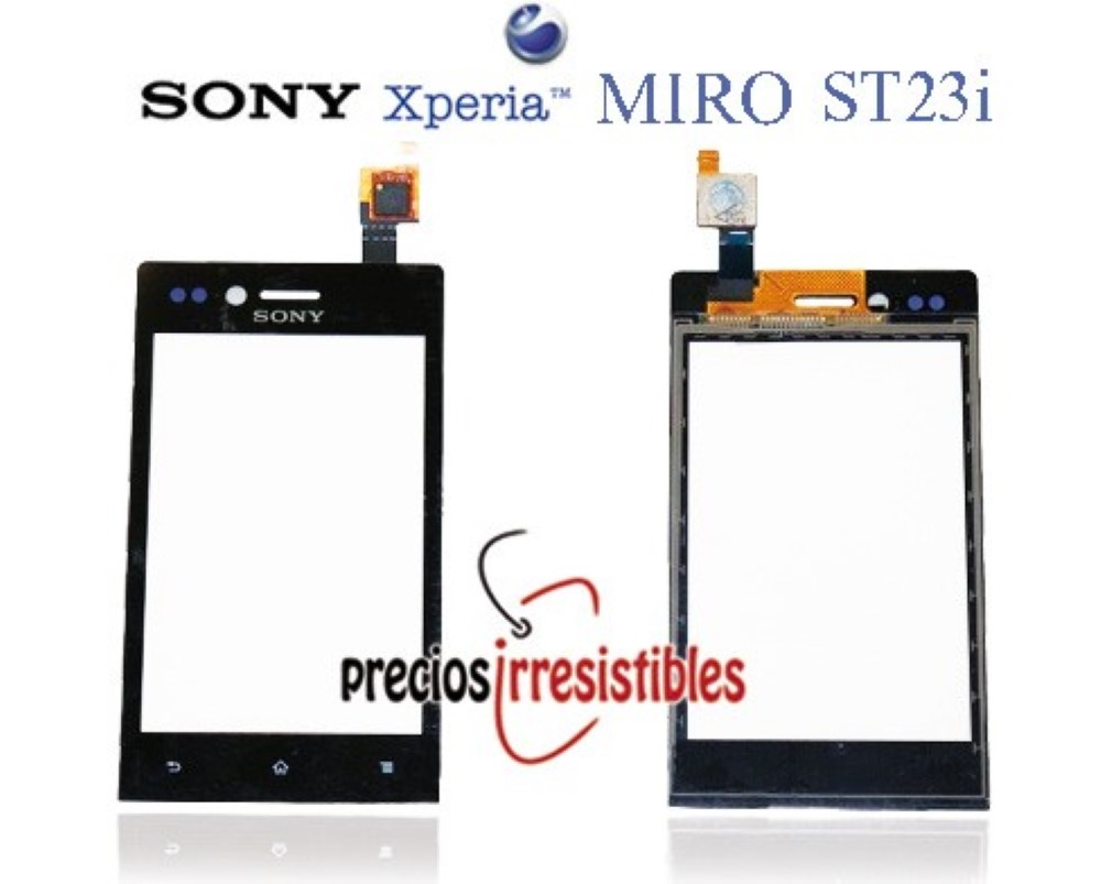 Pantalla Sony Xperia Miro St23i  Digitalizador Cristal Tactil Negro