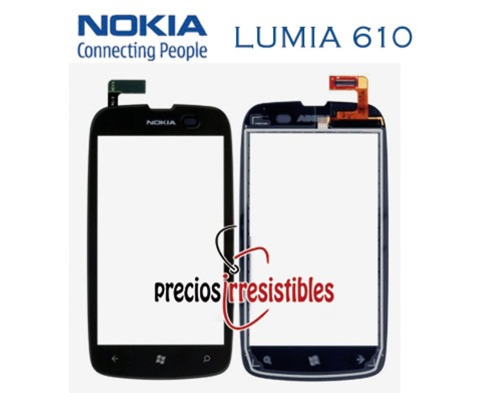 Pantalla Nokia Lumia 610 Digitalizador Cristal Tactil Negro