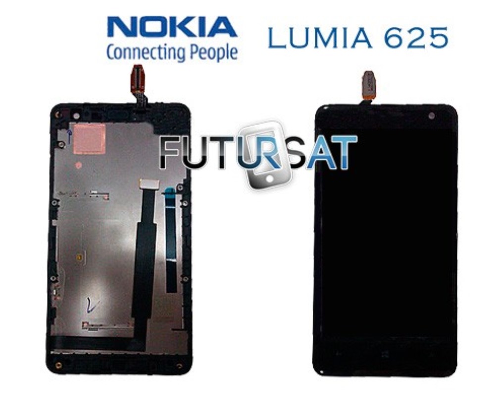 Pantalla Nokia Lumia 625 Completa LCD y Cristal Tactil con Marco Negra