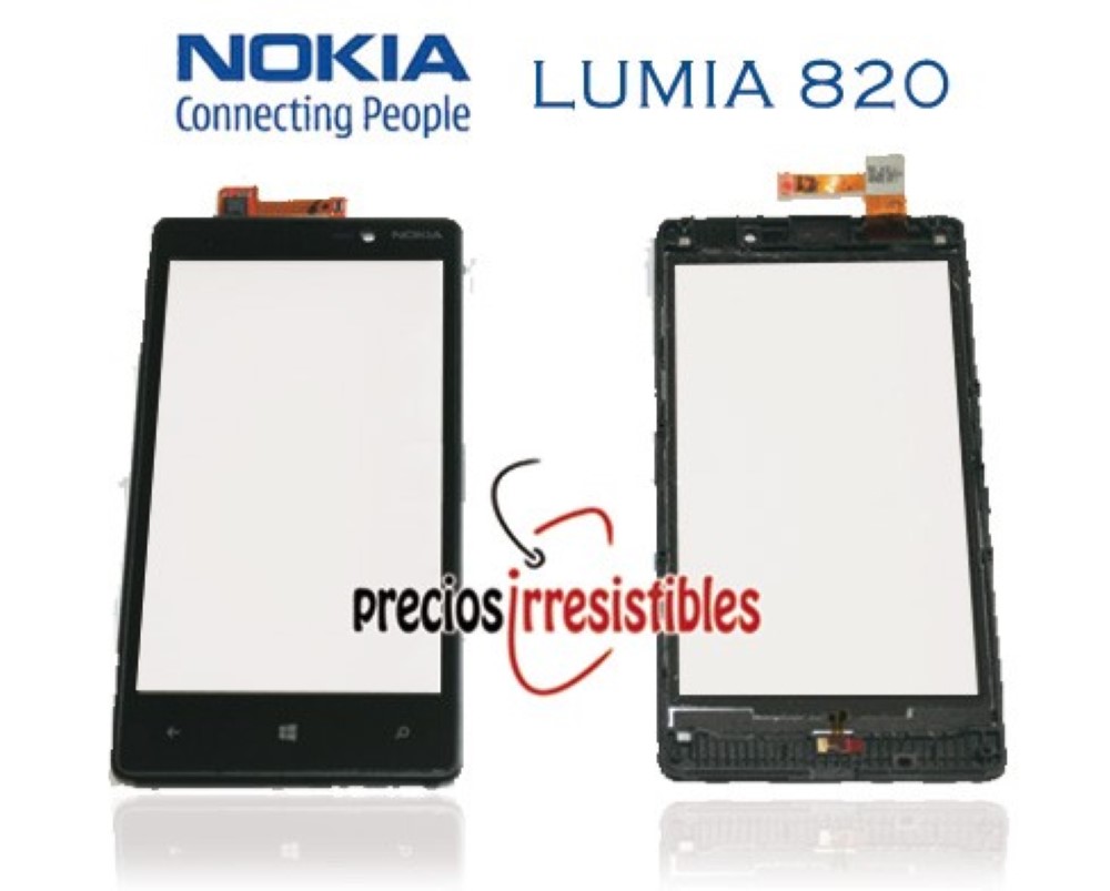 Pantalla Nokia Lumia 820 Digitalizador Cristal Tactil Negro