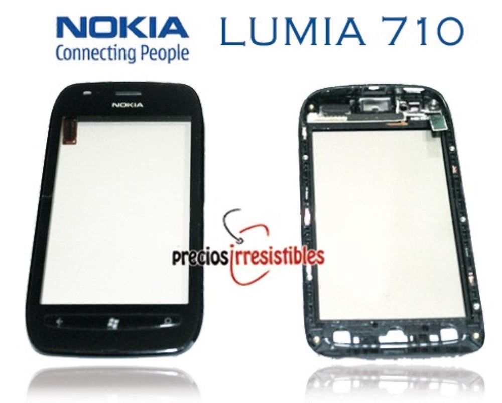 Pantalla Nokia Lumia 710 Digitalizador Cristal Tactil con Marco Negro