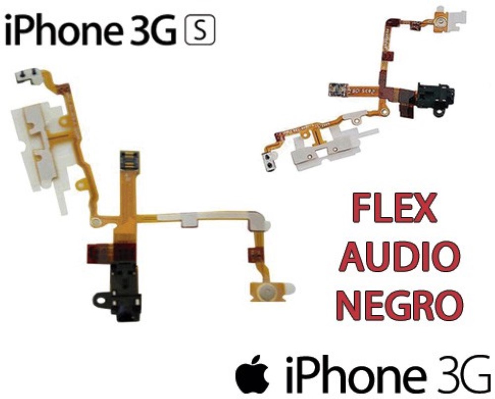 Flex iPhone 3G 3GS Audio Power Encendido Negro