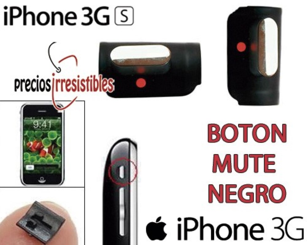 Boton iPhone 3G 3GS Mute Siliencio Negro