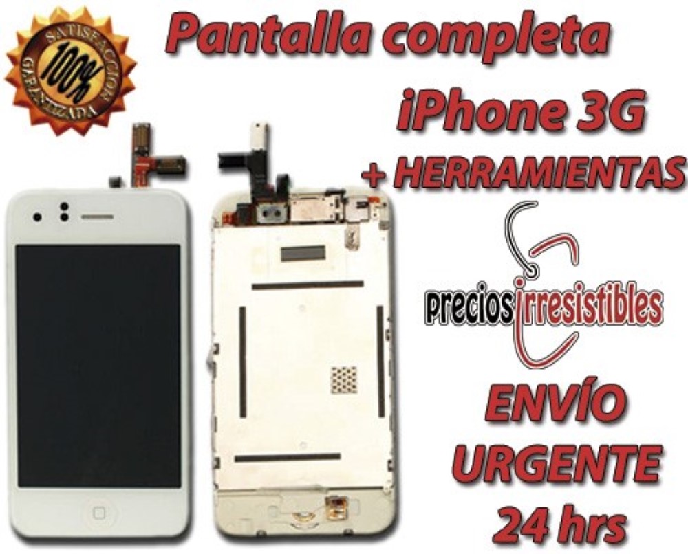 Pantalla iPhone 3G Completa LCD y Cristal Tactil blanca - Calidad PREMIUM -