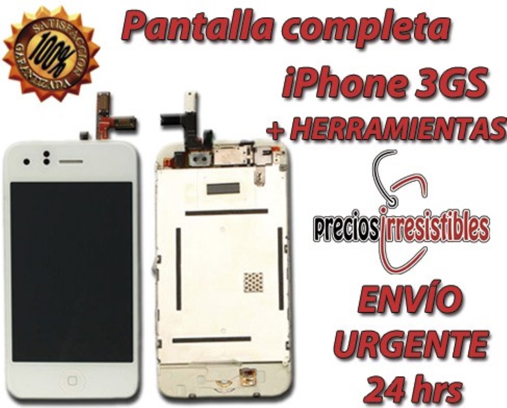 Pantalla iPhone 3GS Completa LCD y cristal Tactil blanca  - Calidad PREMIUM -