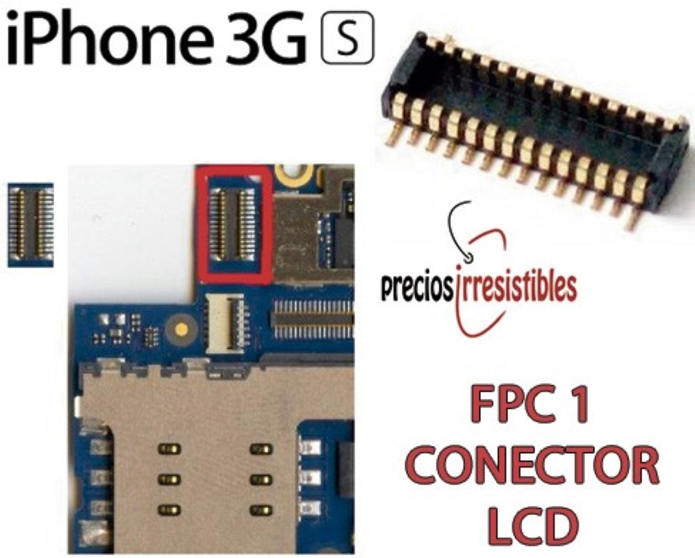 Conector iPhone 3GS FPC Pantalla LCD