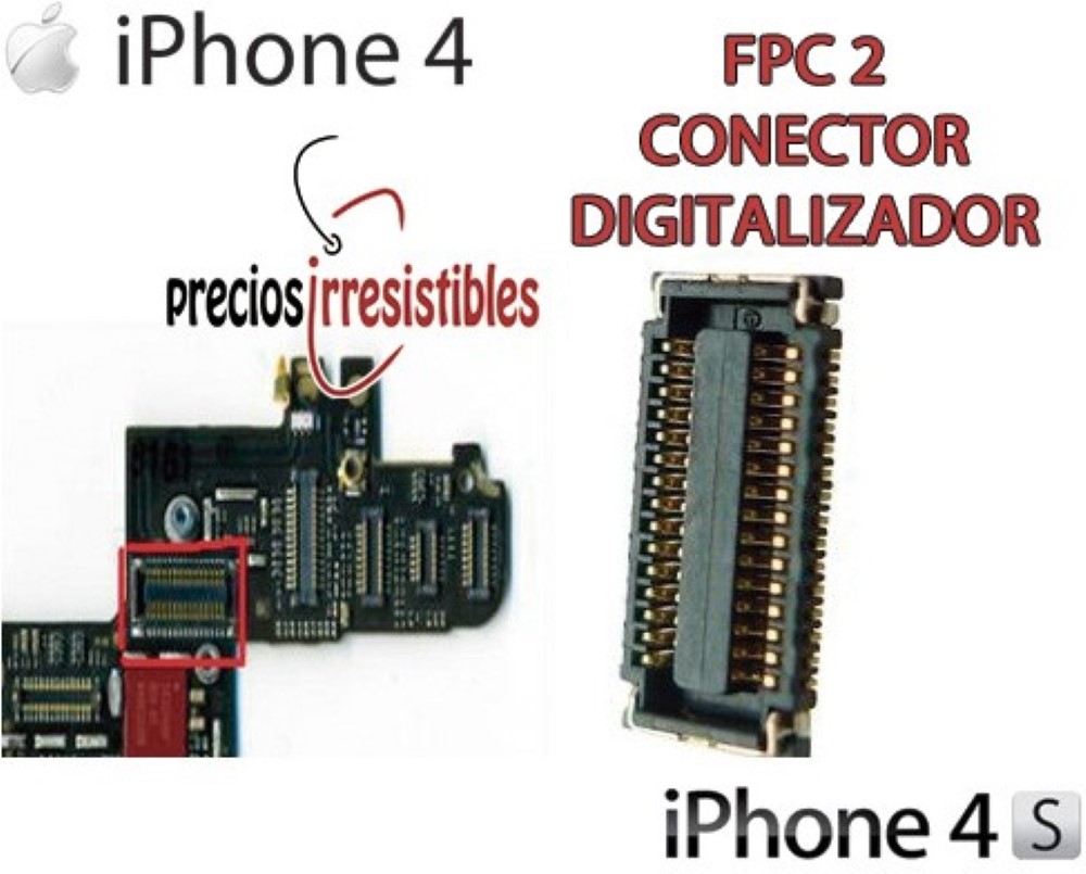 Conector iPhone 4G 4S FPC Digitalizador Tactil