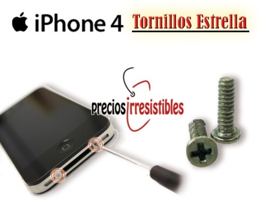 Tornilleria iPhone 4G 4S Tornillos Estrella 4 puntas