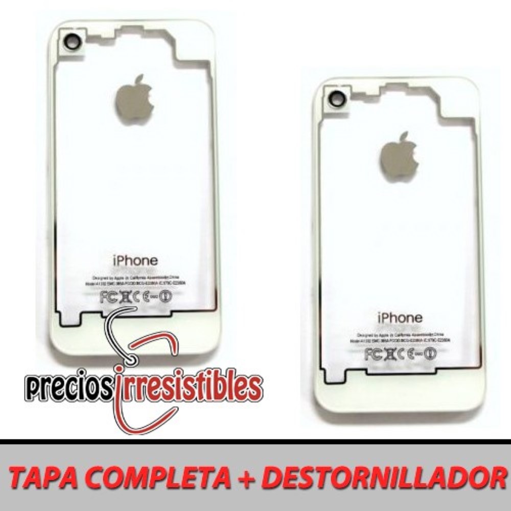Tapa iPhone 4G Trasera tranparente blanca
