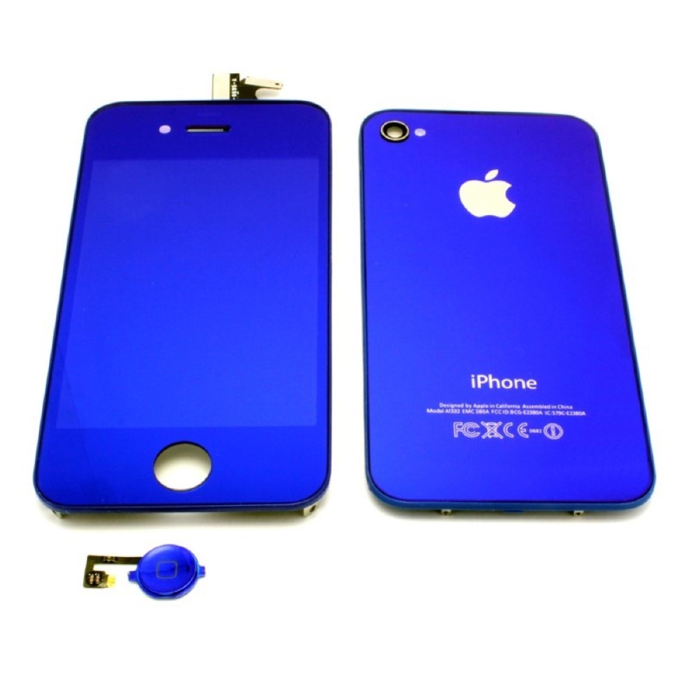 Pantalla iPhone 4S KIT conversion azul cromado